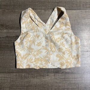 Abercrombie and Fitch Floral Linen Vest